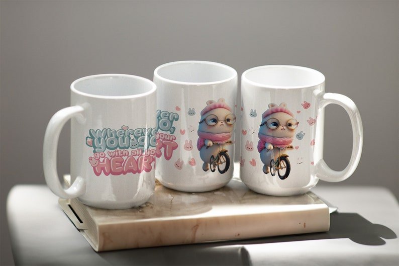 Bunny Bicycle Ceramic Mug