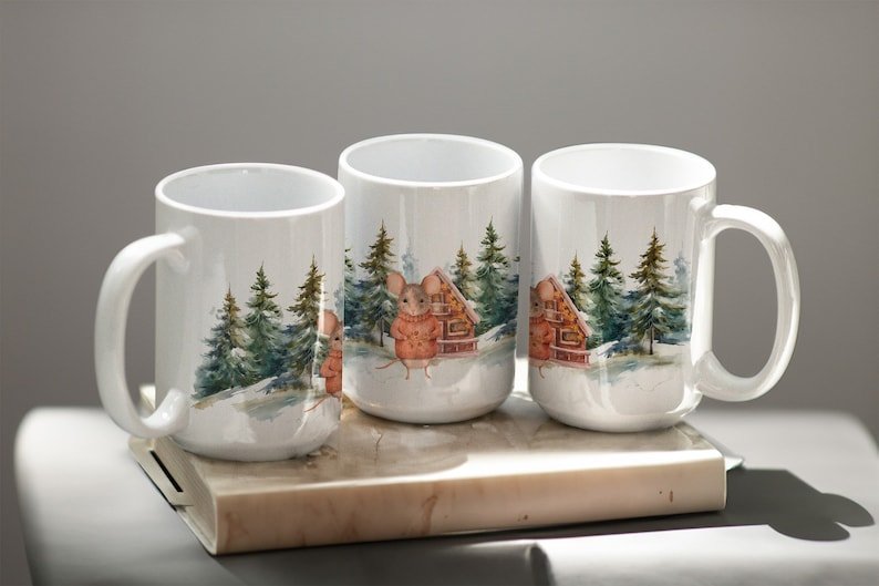 Winter Mouse Ceramic Mug