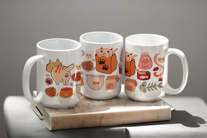 Watercolor Cat Ceramic Mug