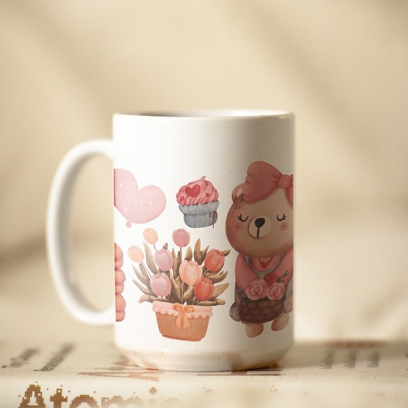 Valentine Teddy Bear Ceramic Mug