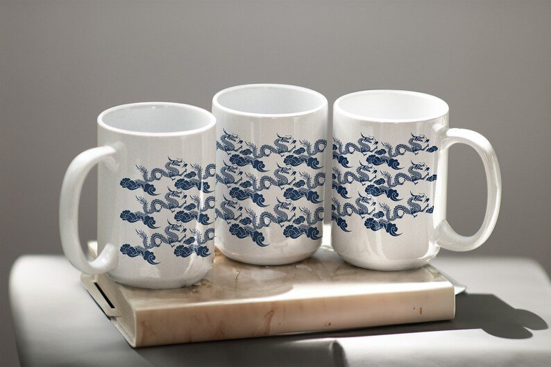 Damask Dragon Ceramic Mug