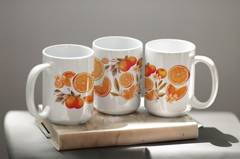 Kumquat Citrus Watercolor Mug