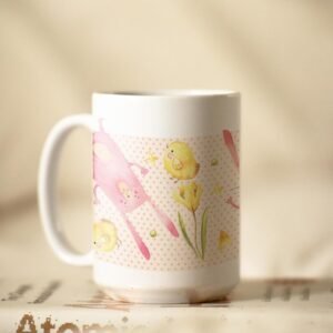 Watercolor Easter Bunny Ceramic Coffee Mug