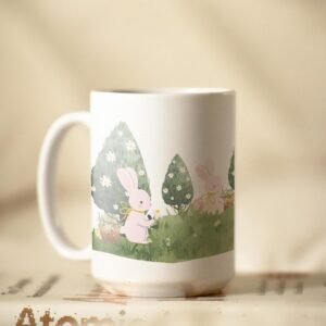 Watercolor Easter Bunny Ceramic Mug