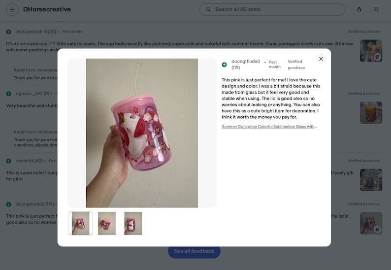 Pink Unicorn Glass Mug with Lid and Straw — photo 6