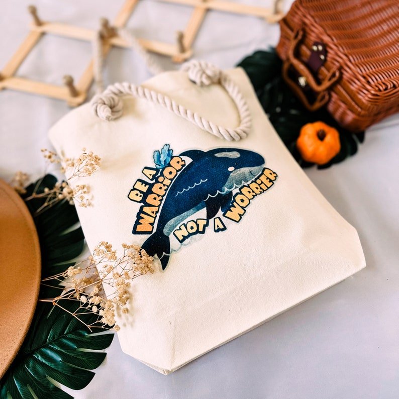 Warrior Whale Tote Bag