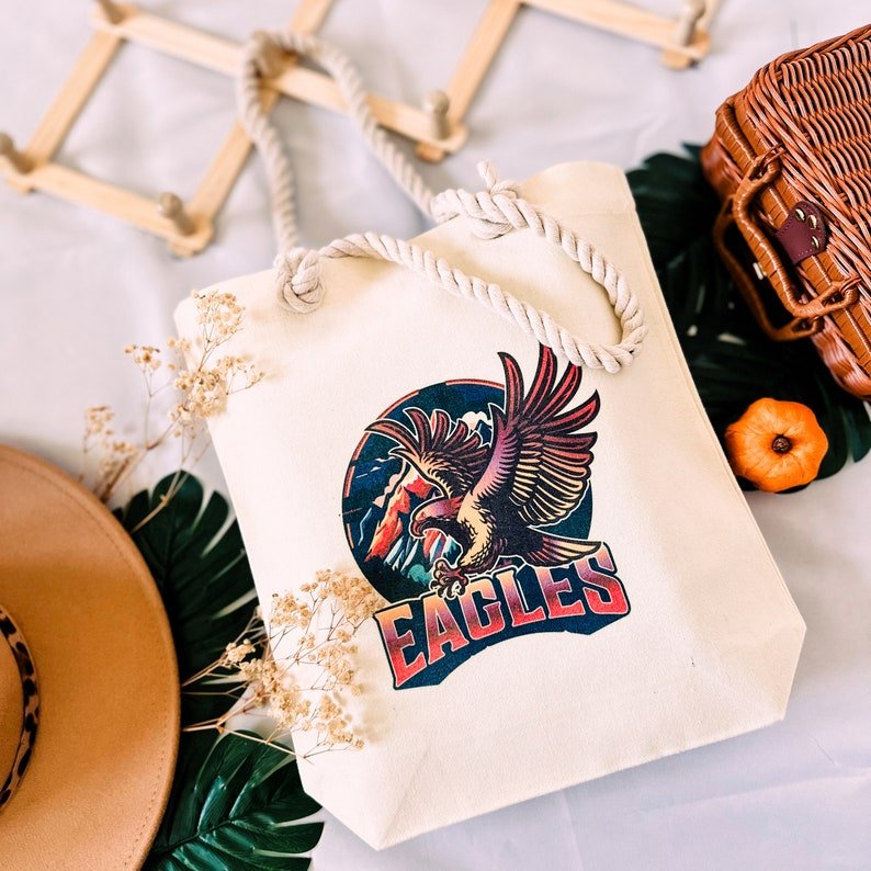 Eagles Graphic Canvas Tote Bag