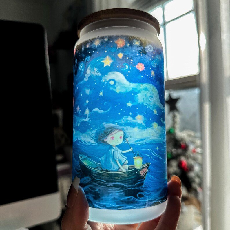 Matryoshka Starry Night Glass Tumbler — photo 7