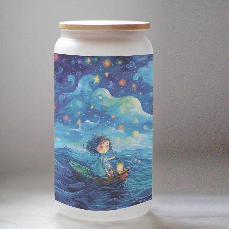 Matryoshka Starry Night Glass Tumbler — photo 4