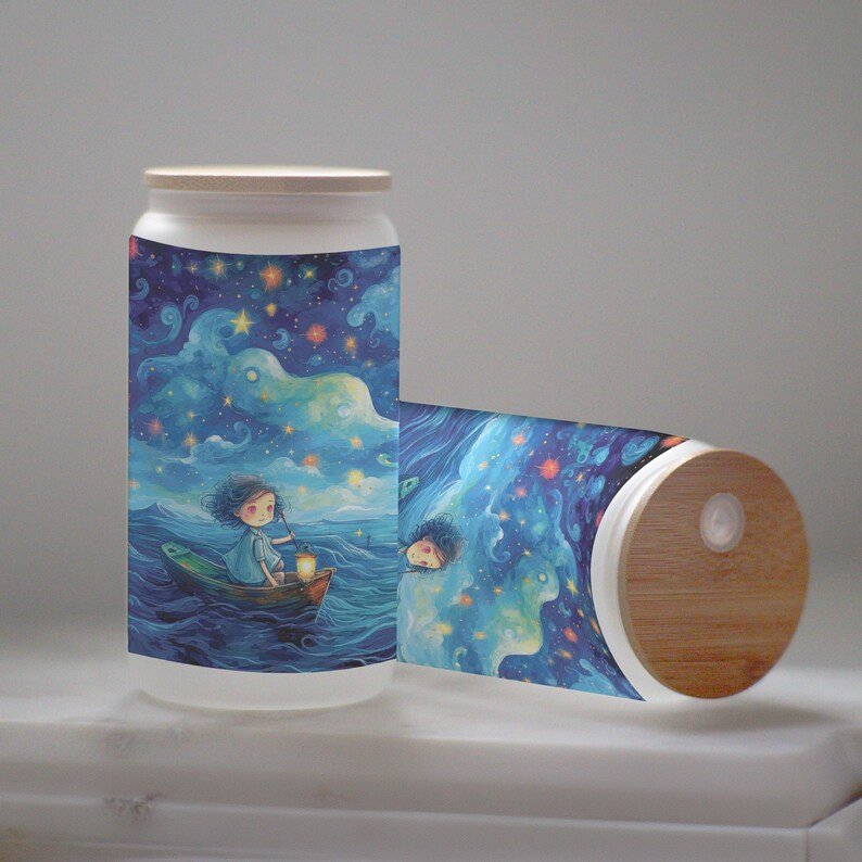 Matryoshka Starry Night Glass Tumbler — photo 2