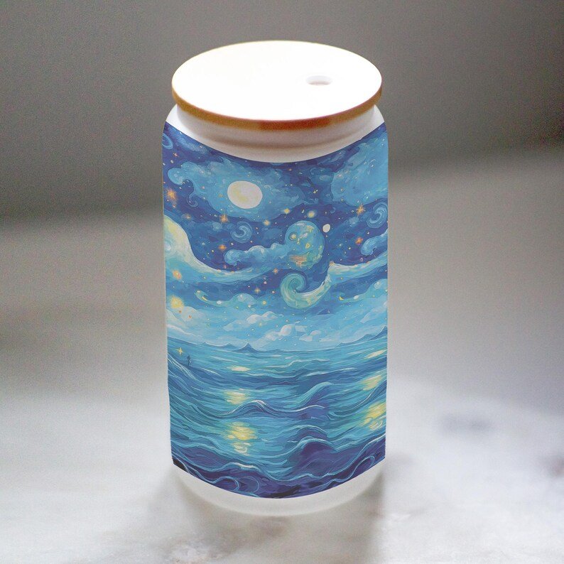 Matryoshka Starry Night Glass Tumbler — photo 3