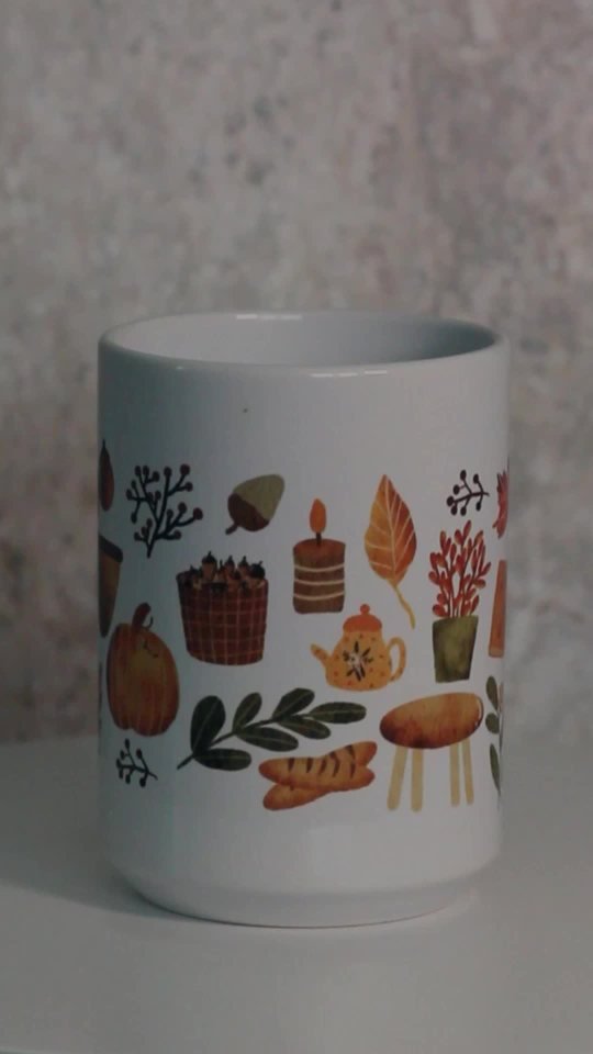 Autumn Watercolor Ceramic Mug – DHorse Studio video