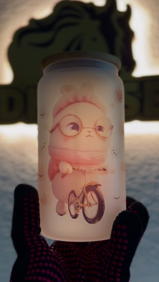 Bunny Bicycle Frosted Glass Tumbler – DHorse Studio video