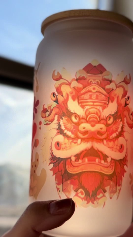 Lion Dance Frosted Glass Can Tumbler – DHorse Studio video