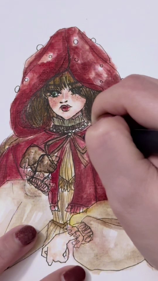 Little Red Riding Hood Watercolor Glass Tumbler – DHorse Studio video